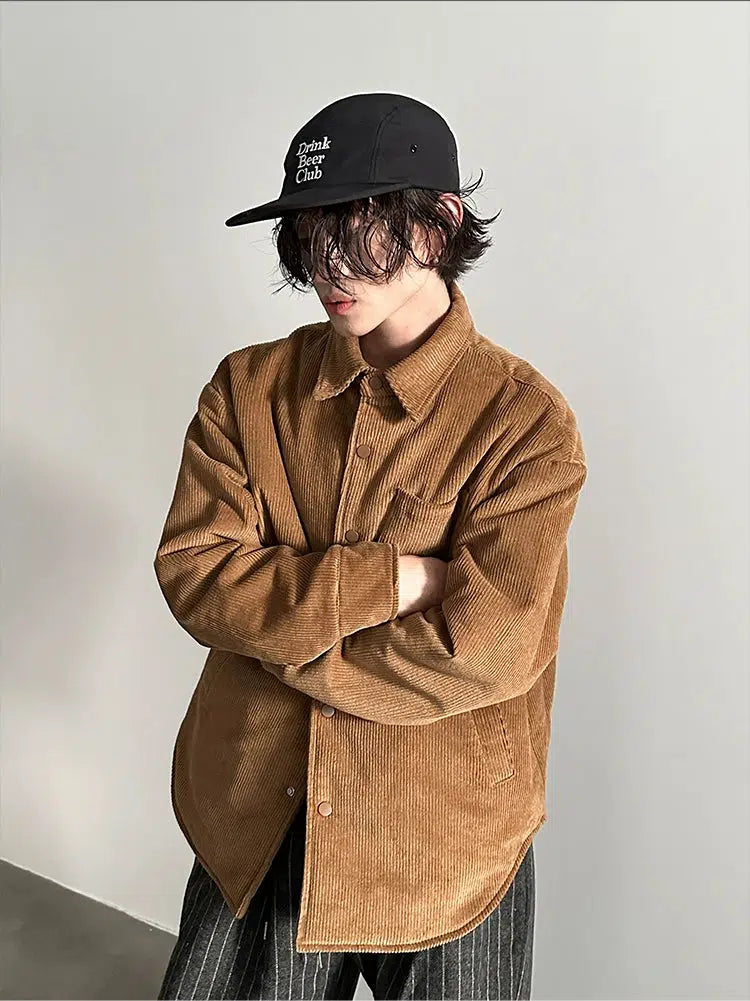 Trendy Dresses Corduroy Button-Up Jacket