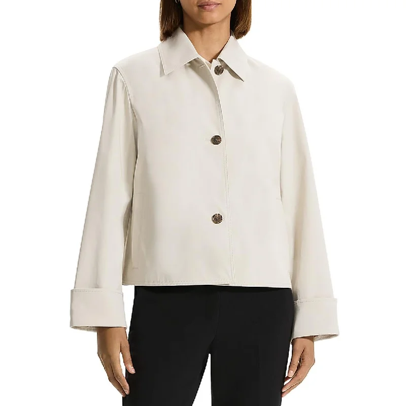 Comfy Layers Theory Womens Collar Cotton Shirt Jacket