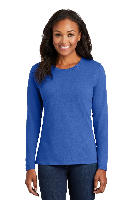 Lounge Wear Port & Company Womens Core Long Sleeve Crewneck T-Shirt - Royal Blue