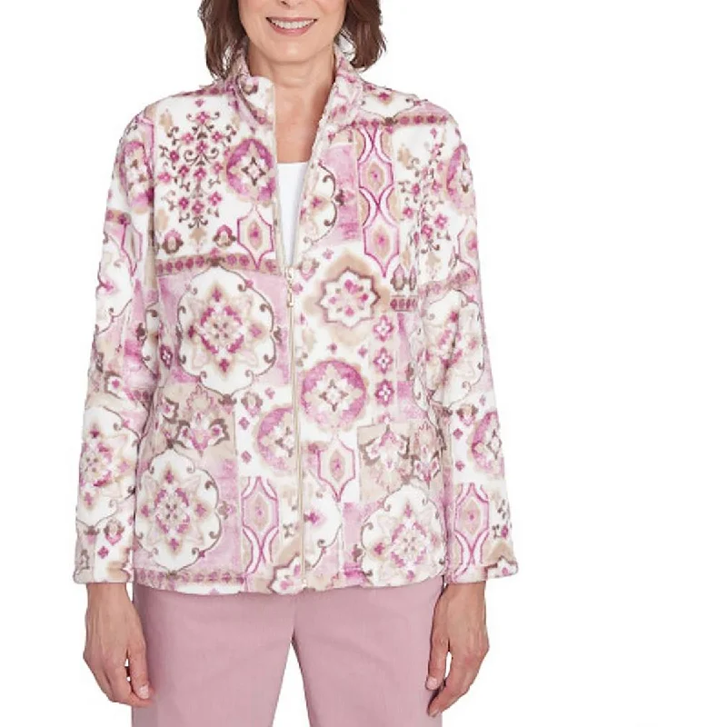 Comfortable Tops Alfred Dunner Womens Pocket  Fleece Jacket