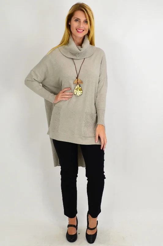 Free Design Taupe Taylor Winter Knit Tunic