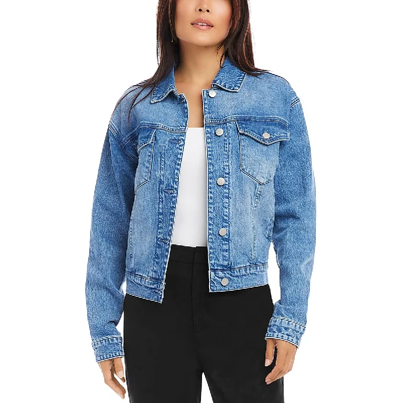 Soft Trends Karen Kane Womens Solid Outerwear Denim Jacket
