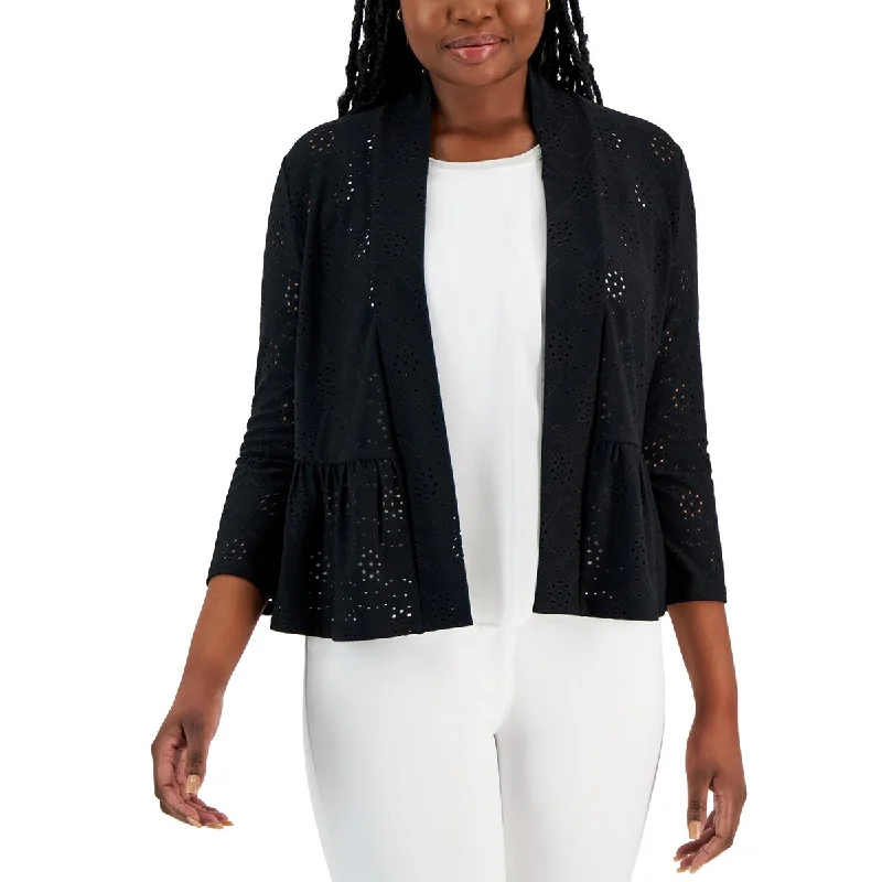 Relaxed Looks Kasper Womens Eyelet Open Front