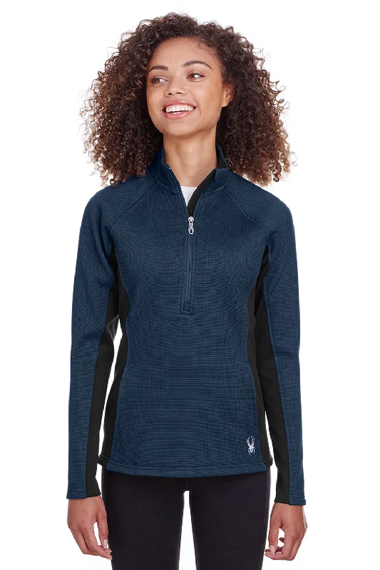 Cozy Sweaters Spyder Womens Constant 1/4 Zip Sweater - Frontier Blue