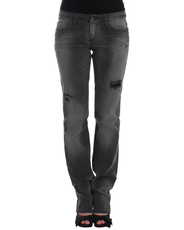 American Style CNC Costume National Gray Straight Leg Jeans W25 US Women