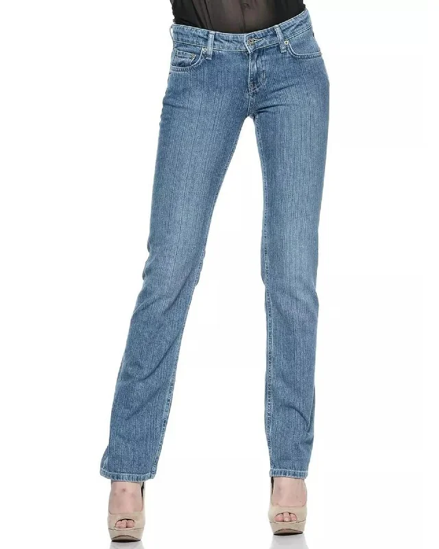 Unique Prints Ungaro Fever Women's Light Blue Cotton Jeans & Pant - W34 US