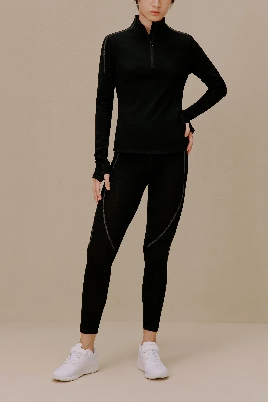 Soft Fabrics Active Wool Half Zip Top