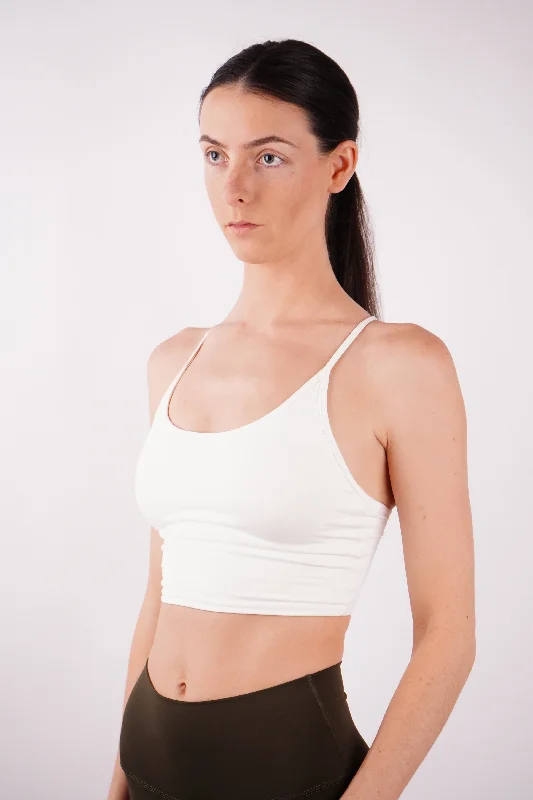 Cozy Apparel Airy Spaghetti Strap Bralette White