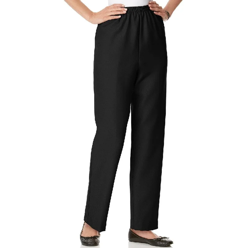Floral Prints Alfred Dunner Women's Classics Pull-On Straight-Leg Pants Size 8" - Black Floral Prints Alfred Dunner Women's Classics Pull-On Straight-Leg Pants Size 8" - Black