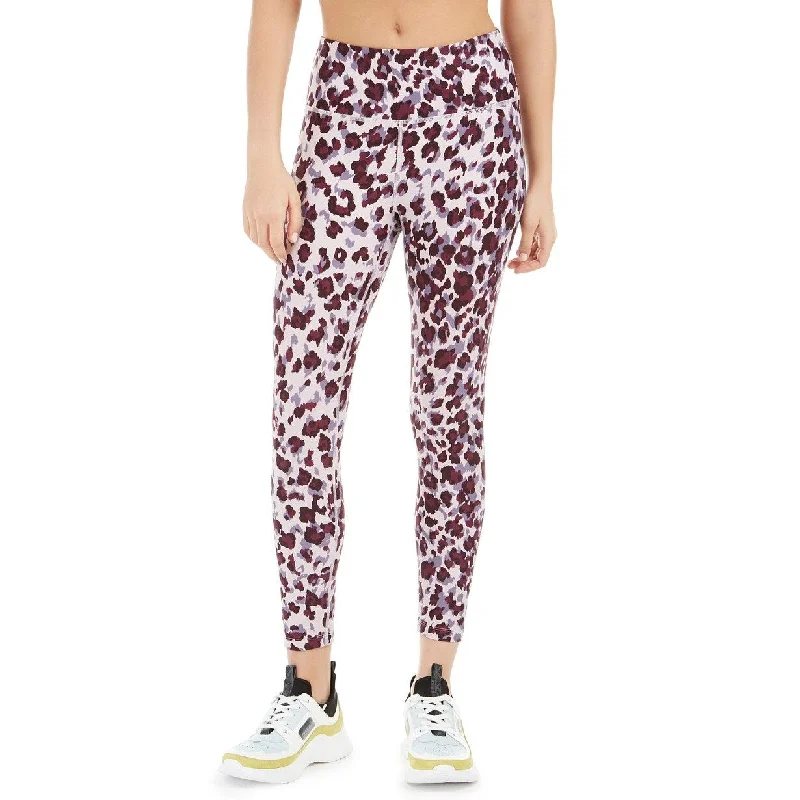 Fashionable In The Times Calvin Klein Women's Leopard Print High-Waist Leggings Purple Size Extra Large - X-Large