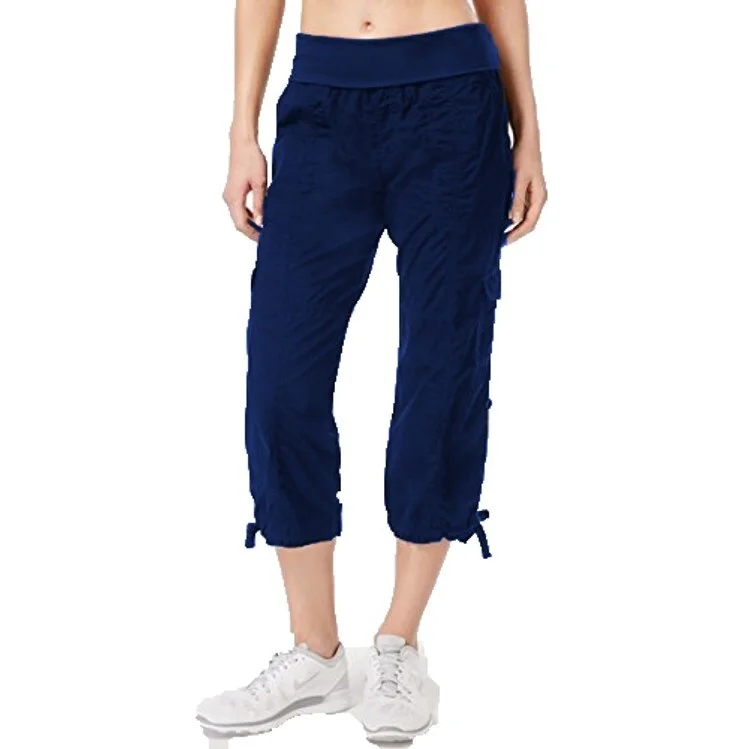Trendy Casuals Calvin Klein Women's Performance Cargo Cropped Pants Navy Size 2 Extra Large - XX-Large