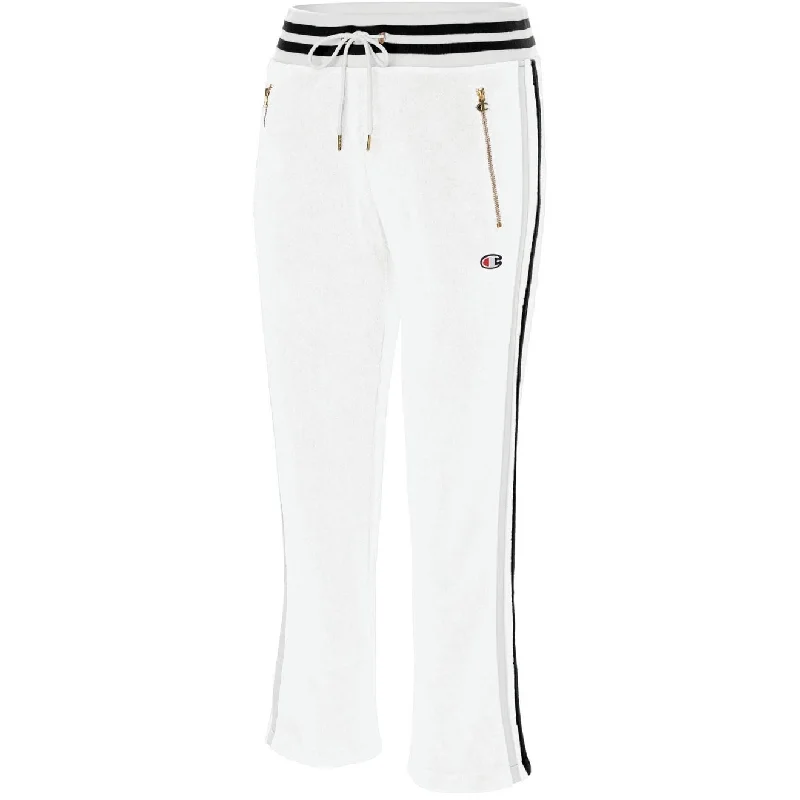 Casual Wear Champion Women's Slim Varsity-Stripe Warm-Up Pants White Size Small
