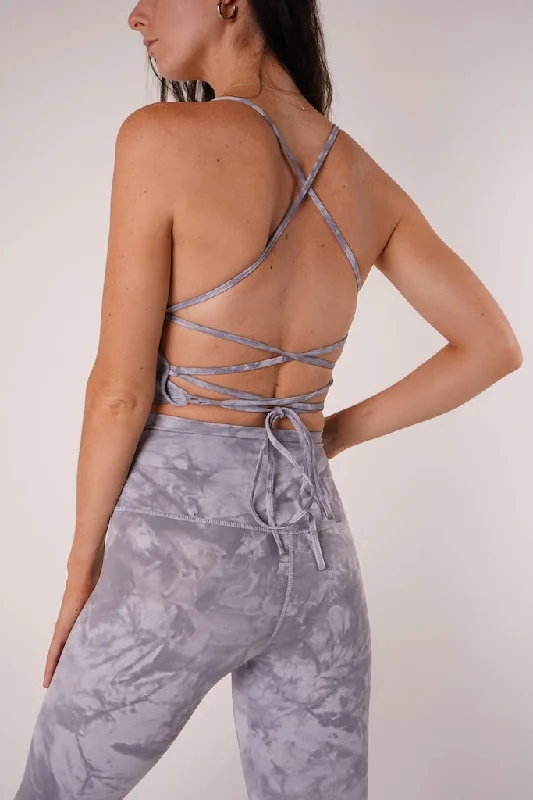 Design Must-have Light Grey Tie Dye Halter Top