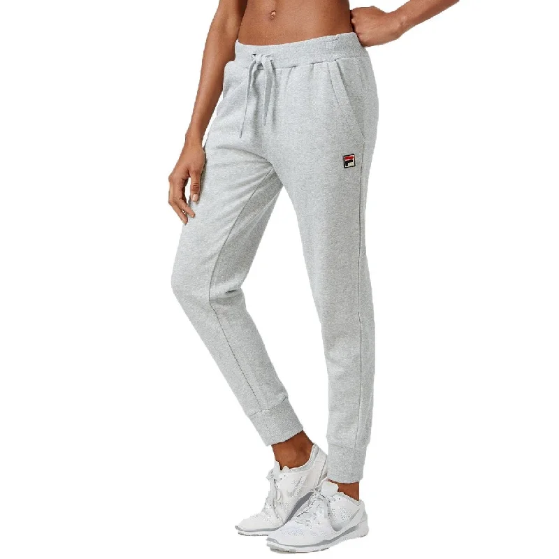 Luxury Customization Fila Women's Frances Ribbed-Cuff Jogger Pants Grey Size Extra Large - XL