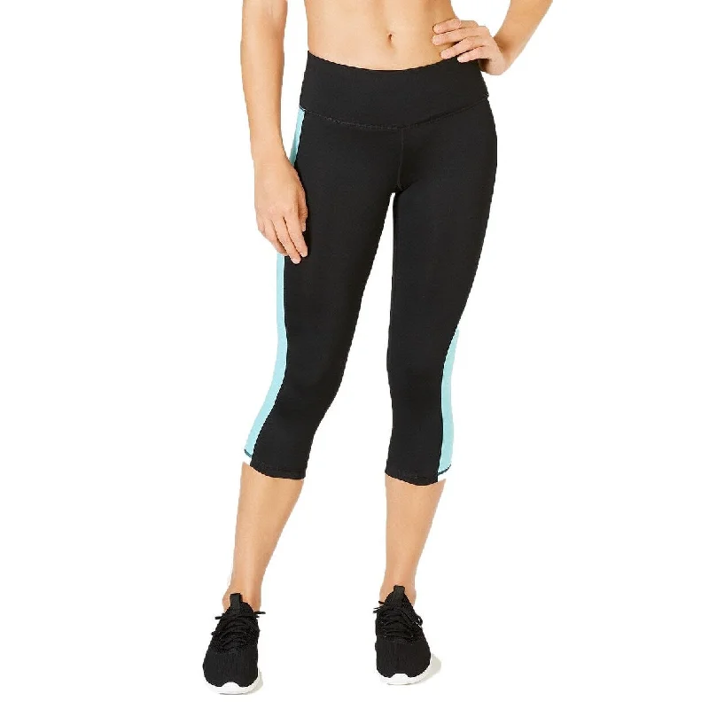 Soft Wearables Ideology Women's Colorblocked Cropped Leggings Crystal Mist Size Extra Small - Black - XS Soft Wearables Ideology Women's Colorblocked Cropped Leggings Crystal Mist Size Extra Small - Black - XS