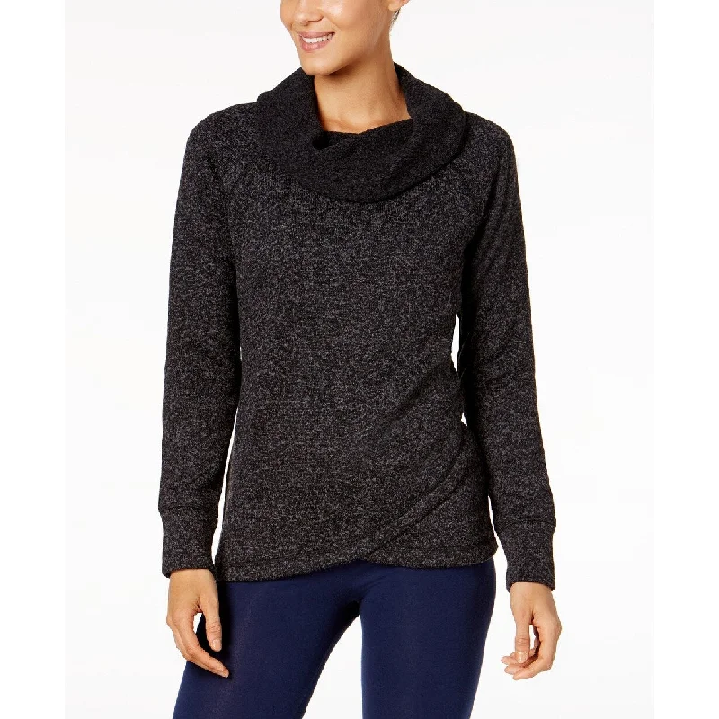 Fashionable Ease Ideology Women's Cowl-Neck PulloverBlack Size XX-Large