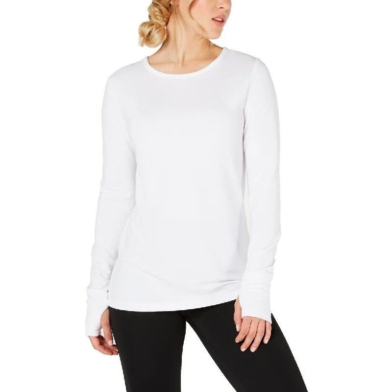 Relaxed Fit Wear Ideology Women's Crochet-Back Long-Sleeve Top White Size Small