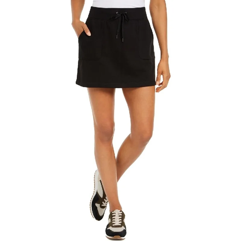 Fashionable Comfort Ideology Women's Drawstring Wasit Fitness Skort Black Size Small