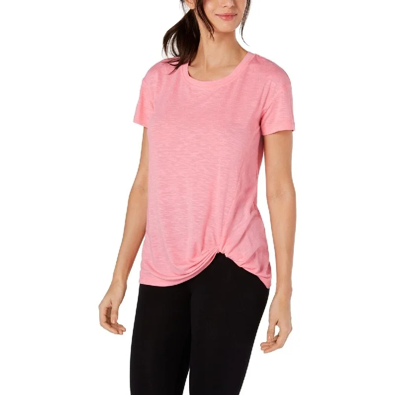Breathable Style Ideology Women's Knot-Front T-Shirt Peach Kiss Size Medium