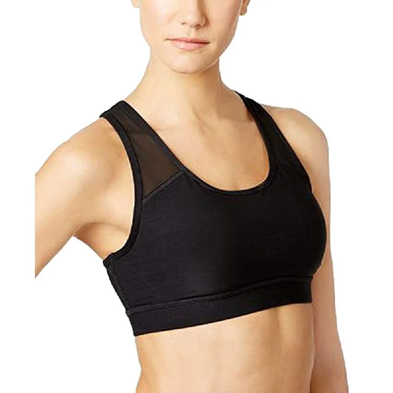 Elegant Temperament Ideology Women's Mid Impact Yoga Sports Bra Black Size Extra Small - X-Small