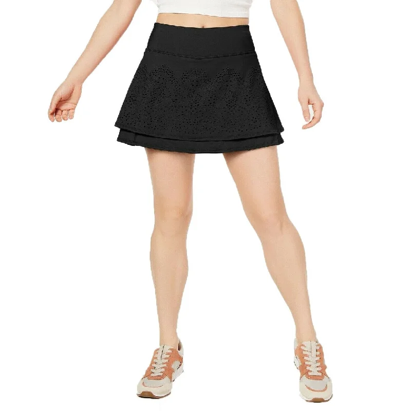 Elegant And Lazy Ideology Women's Perforated Tiered Skort Black Size 2 Extra Large - XX-Large Elegant And Lazy Ideology Women's Perforated Tiered Skort Black Size 2 Extra Large - XX-Large
