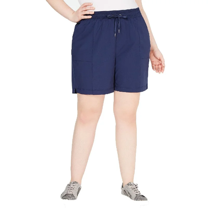 Knitted Design Ideology Women's Plus Size Woven Shorts Navy Size 2 Extra Large - XX-Large Knitted Design Ideology Women's Plus Size Woven Shorts Navy Size 2 Extra Large - XX-Large