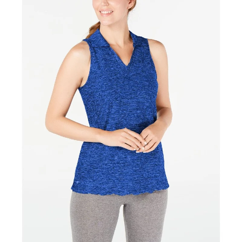 Cozy Shirts Ideology Women's Sleeveless Polo Bright Blue Size Small