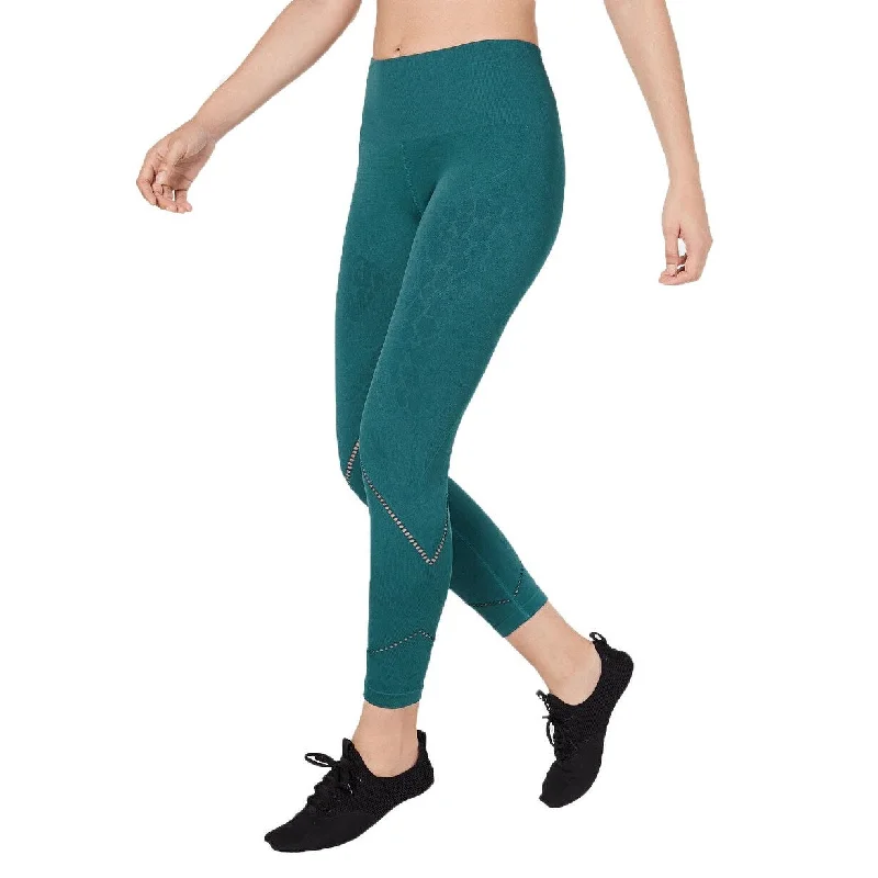 Exquisite Fabrics Ideology Women's Tonal-Print Seamless Leggings Teal Size Large