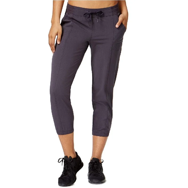 Personal Design Ideology Women's Woven Cropped Pants Deep Charcoal Size Medium - Grey Personal Design Ideology Women's Woven Cropped Pants Deep Charcoal Size Medium - Grey