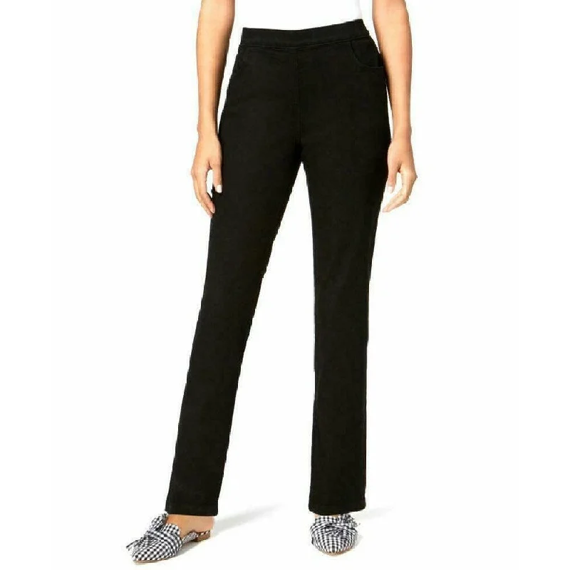 Trendy Wear Karen Scott Women's Petite Pull-On Jeans Black Size Small