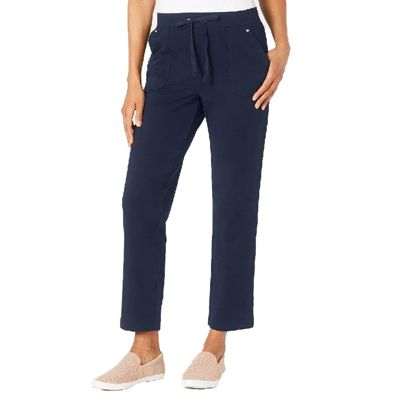 Versatile Items Karen Scott Women's Petites French Terry Pants Navy Size Large