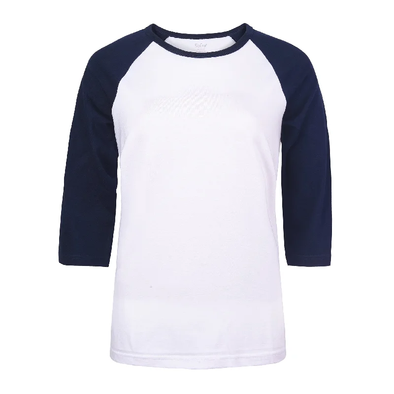 Minimal Classic COTTONBELL LADIES BASEBALL TEE (LBT001C_WH/NV)