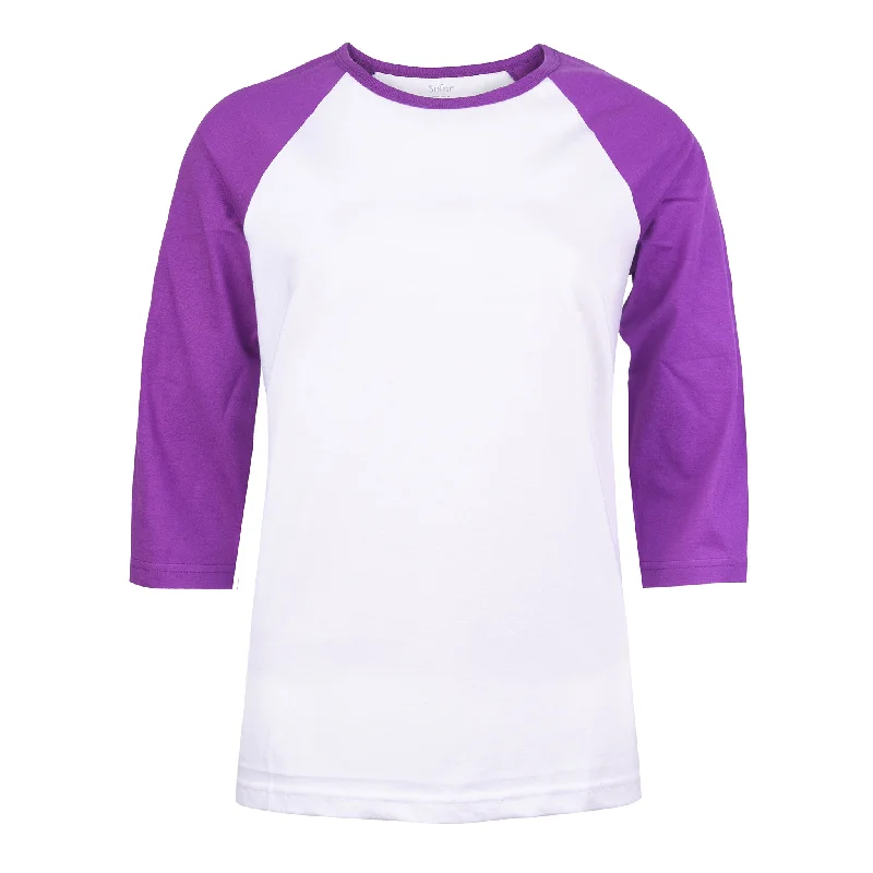 Luxury Fashion COTTONBELL LADIES BASEBALL TEE (LBT001C_WH/PUR)