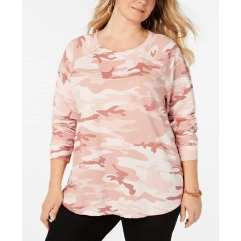 Designer Style Love Tribe Women's Trendy Plus Size Camo-Print Sweatshirt Pink Size 3X Designer Style Love Tribe Women's Trendy Plus Size Camo-Print Sweatshirt Pink Size 3X