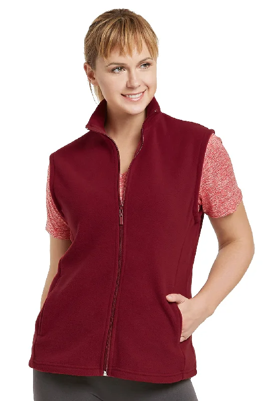 Effortless Wear ET TU LADIES POLAR FLEECE VEST (LPF100E_BURG)