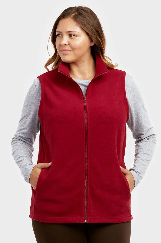Cozy Fit Wear ET TU LADIES POLAR FLEECE VEST PLUS SIZE (LPF100XE_BURGUNDY)