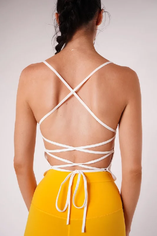 Summer Selection Mia Tie Back Halter Top White