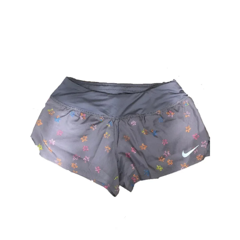 Thin Design Nike Women's Dri-FIT Printed Running Shorts Grey Size Small