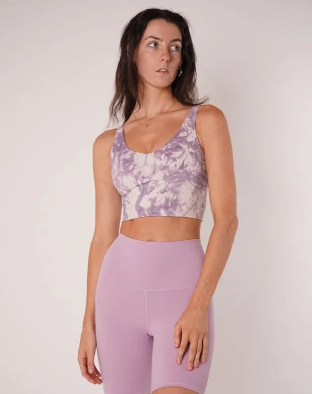 Comfortable Mind Purple Tie Dye Sports Bra