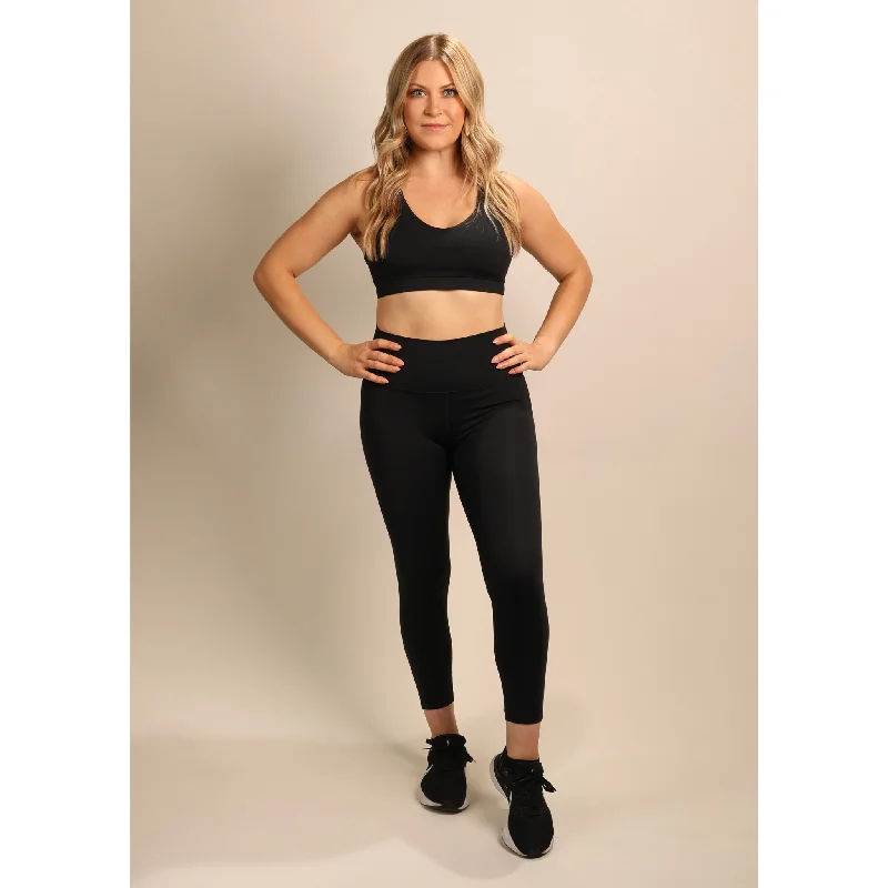 Soft Fabric Looks Quoia Be Your Strength High-Waist Leggings In Black