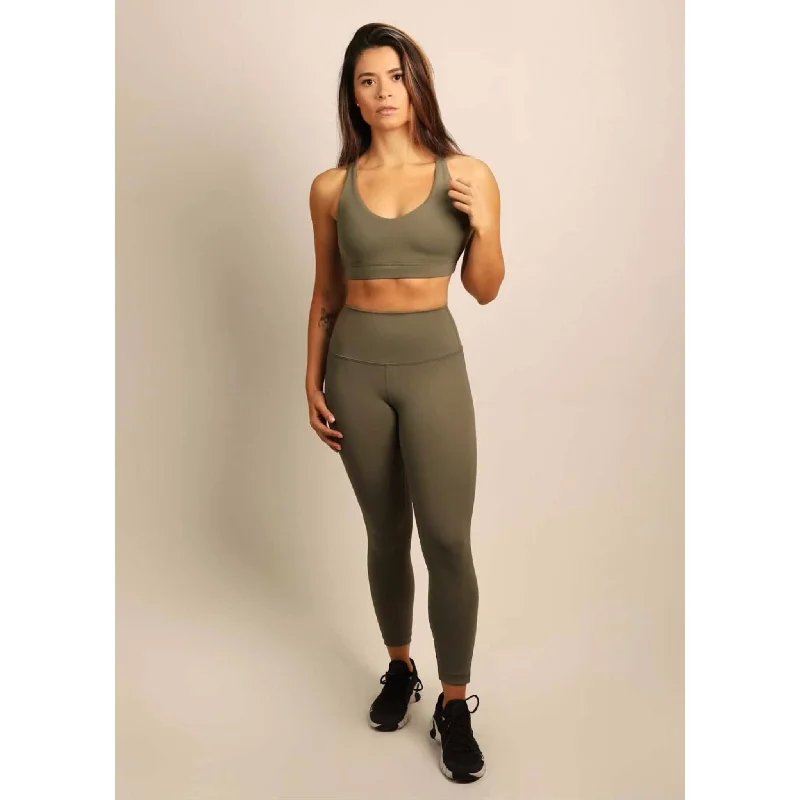 Comfortable Dresses Quoia Be Your Strength High-Waist Leggings In Olive