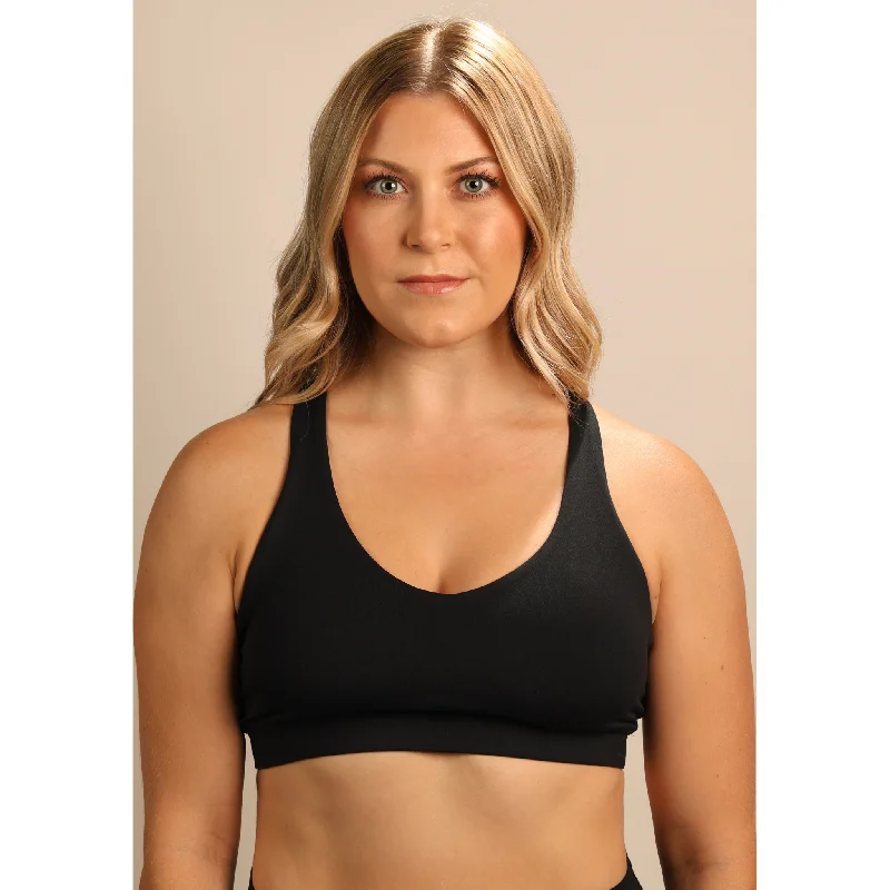 Timeless Style Quoia Be Your Strength Sports Bra In Black