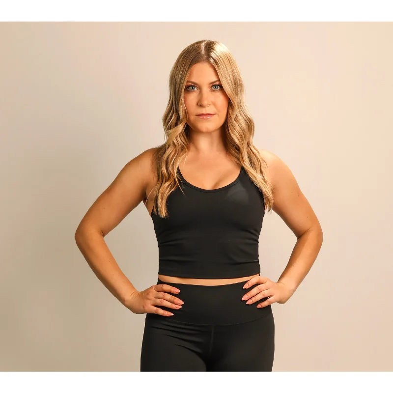 Casual Choice Quoia Be Your Strength Workout Tank Top In Black