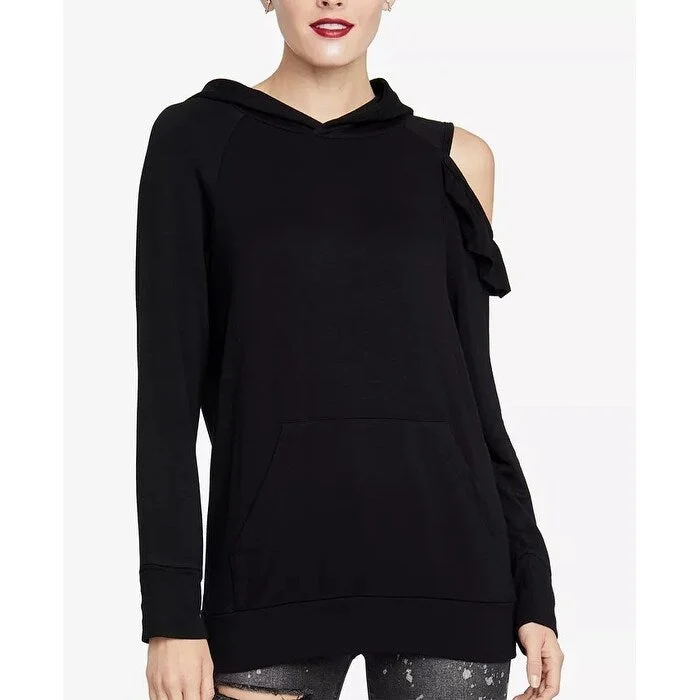 Elegant And Lazy Rachel Rachel Roy Women's Cold Shoulder Hoodie Black Size Small