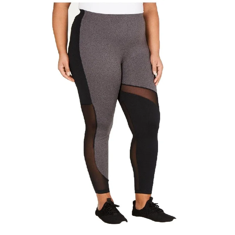 Spiritual Vitality Soffe Women's Plus Size Mesh-Inset Leggings Grey Size 2 Extra Large - XX-Large Spiritual Vitality Soffe Women's Plus Size Mesh-Inset Leggings Grey Size 2 Extra Large - XX-Large
