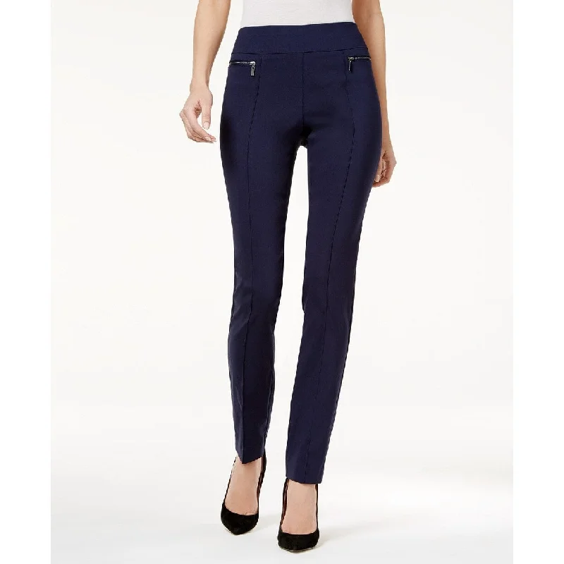 Fashion Touch Style & Co Women's Petite Pull-On Skinny Pants Navy Size Large Short