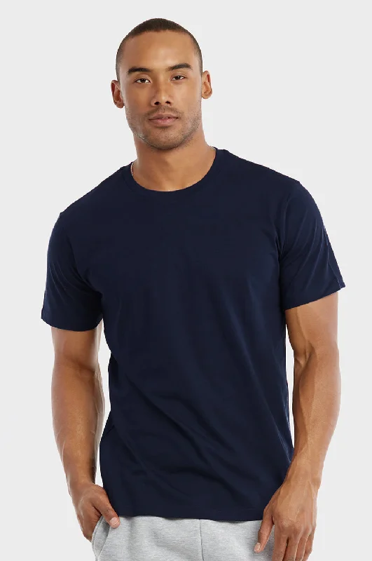 Hooded design COTTONBELL MEN'S CREW NECK T-SHIRT (TR500C_NAVY)