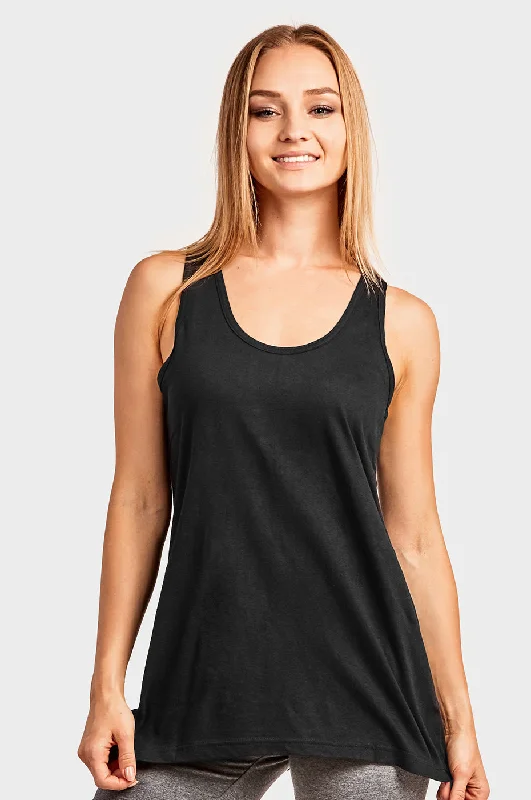 Comfortable Tops COTTONBELL LADIES LOOSE FIT JERSEY TANK TOP (TT302C_BLACK)