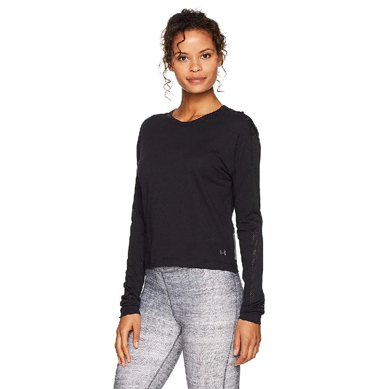 Personal Design Under Armour Women's Favorite Mesh Graphic Long Sleeve Top Black Graphite Size Extra Large - X-Large