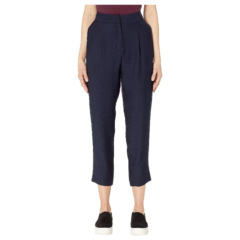 Unique Prints Vince Camuto Women's Slim Leg Front Pleat Rumple Pants Navy Size 10